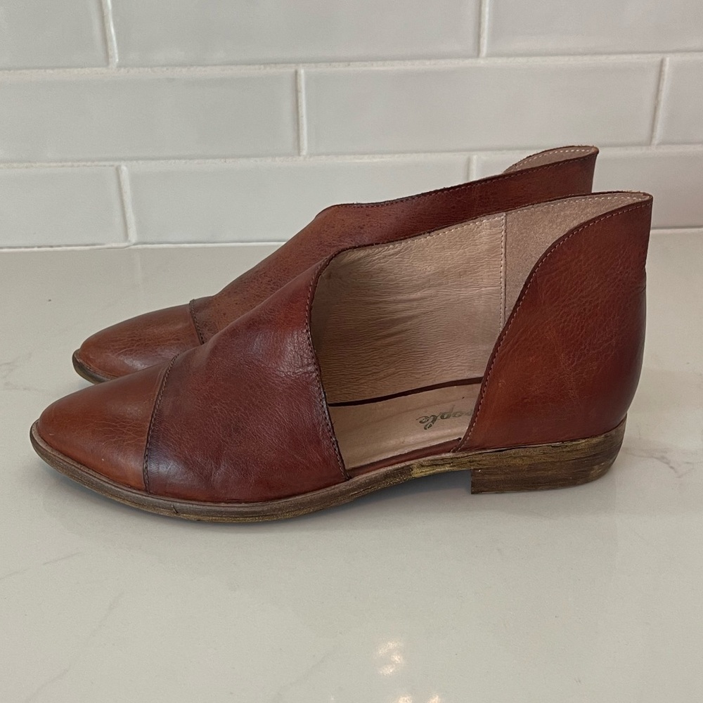 Free People Brown Leather Flats